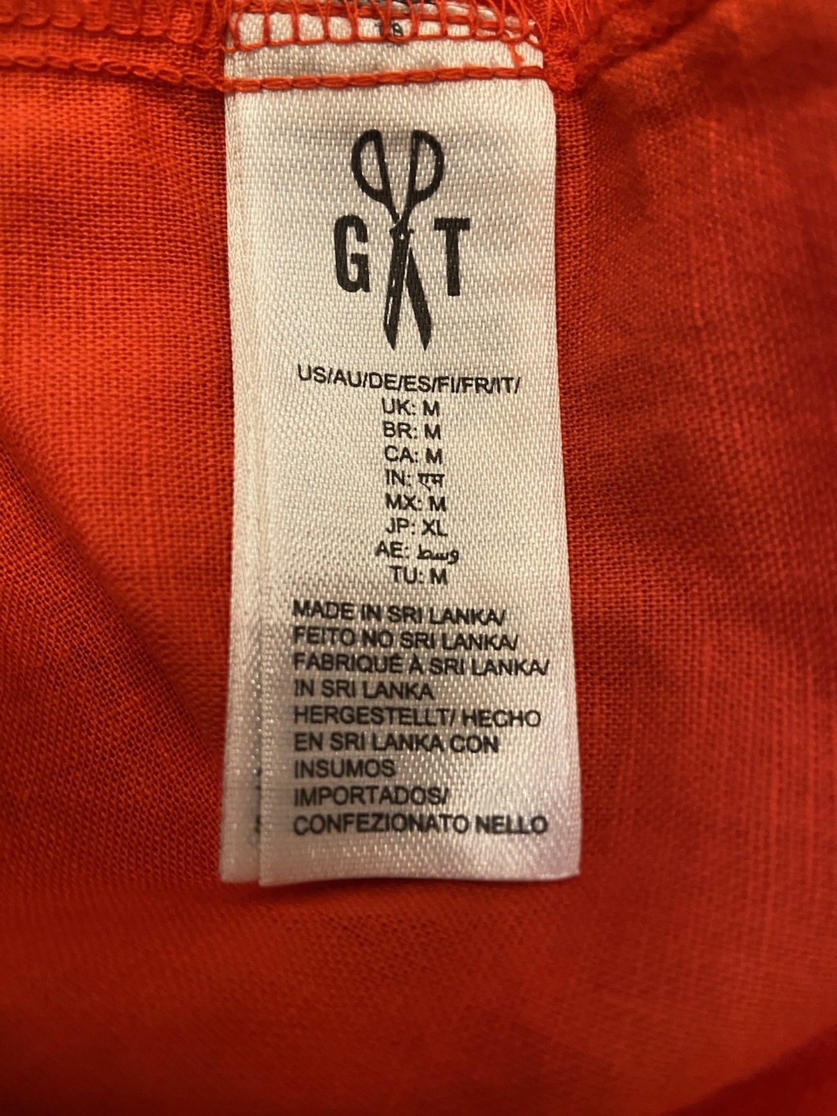 Goodthreads Linen Cotton Tiered Dress Women’s Medium Coral Red Flutter Sleeve