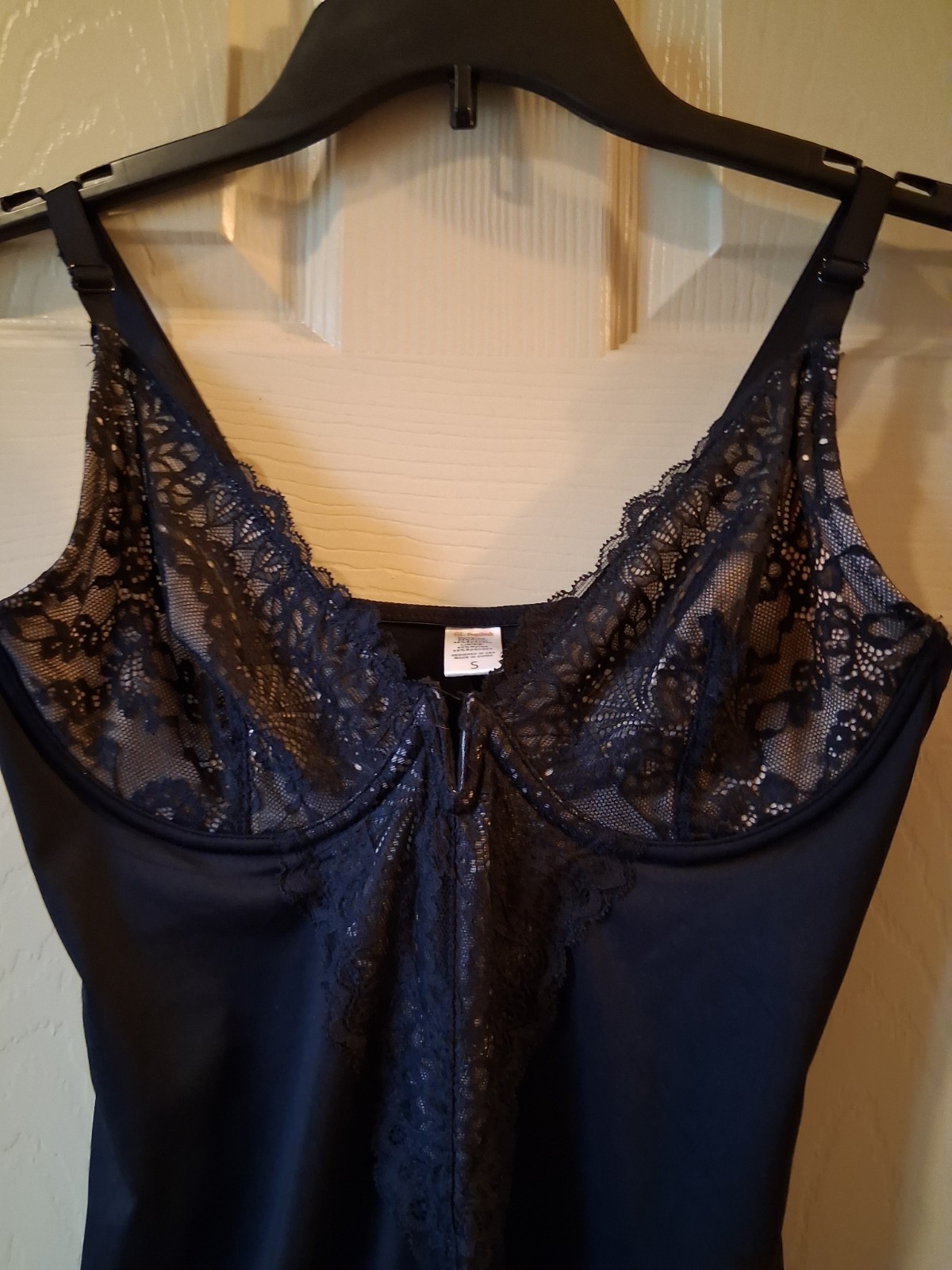 POPILUSH Lace Bias Side Slit Slimming Maxi Slip Dress SzS Black Vamp Whimsigoth