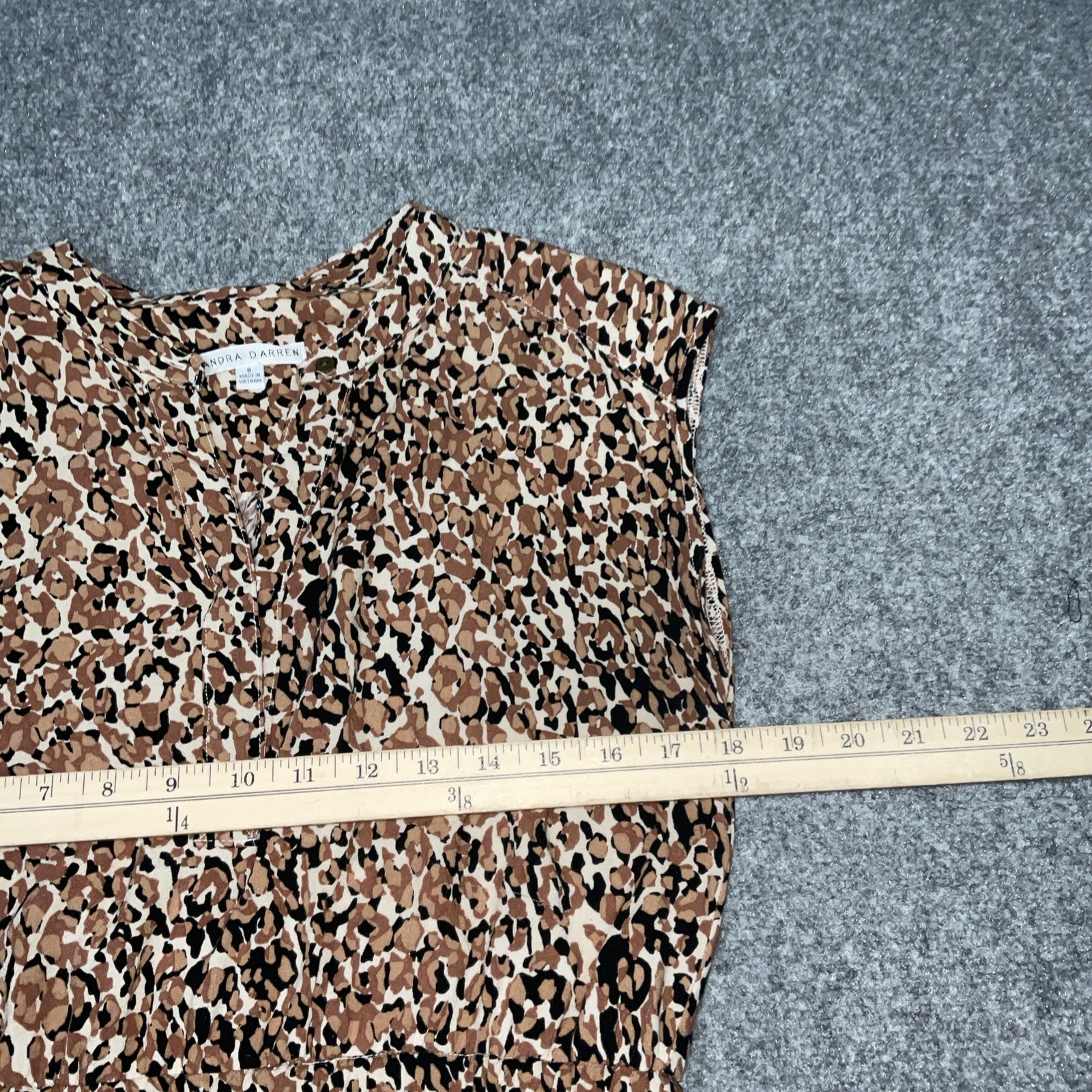 Sandra Darren Dress Womens Size8 Brown animal Print Lightweight Breathable