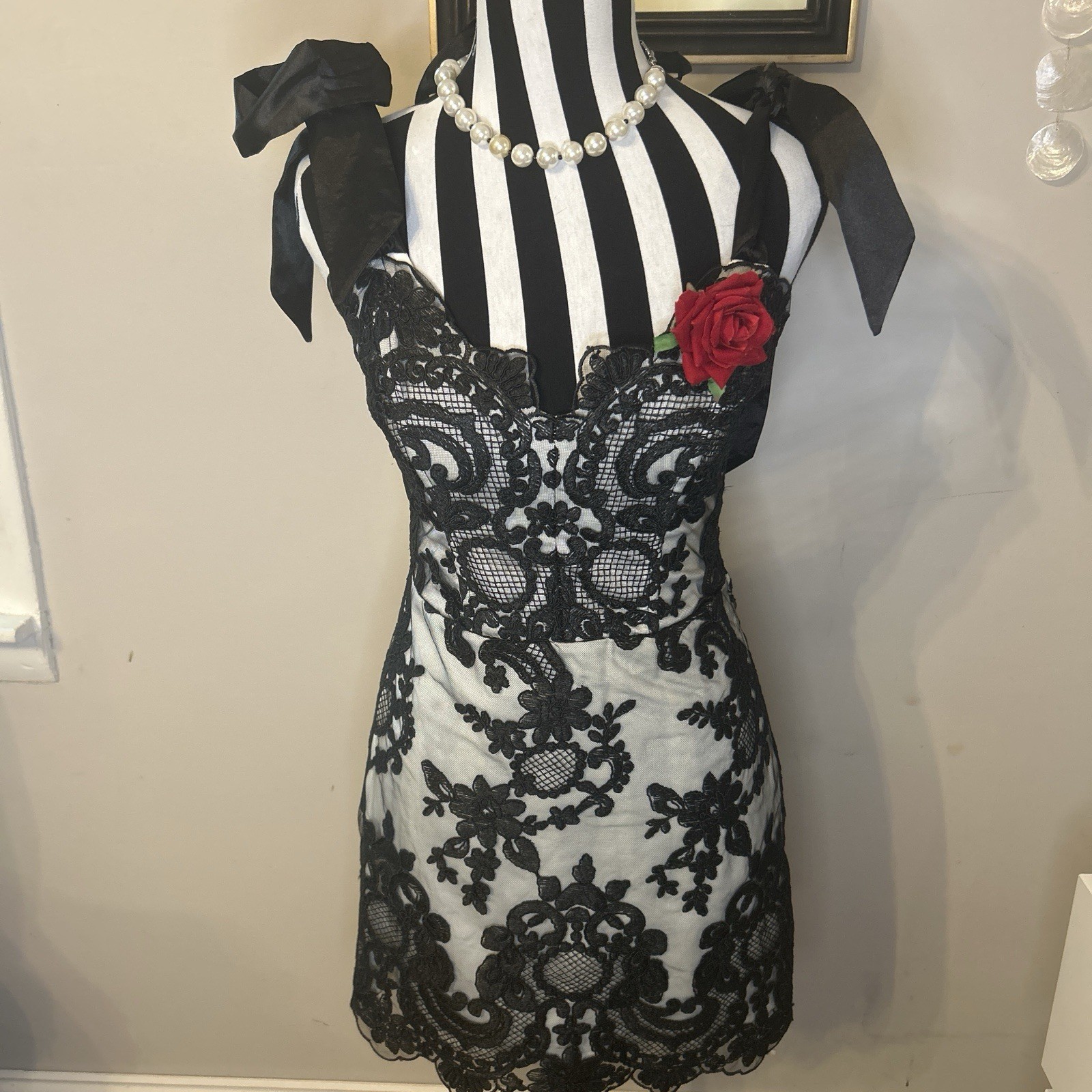Unholy Dolls Kill Lace Cocktail Mini Dress Adjustable Straps