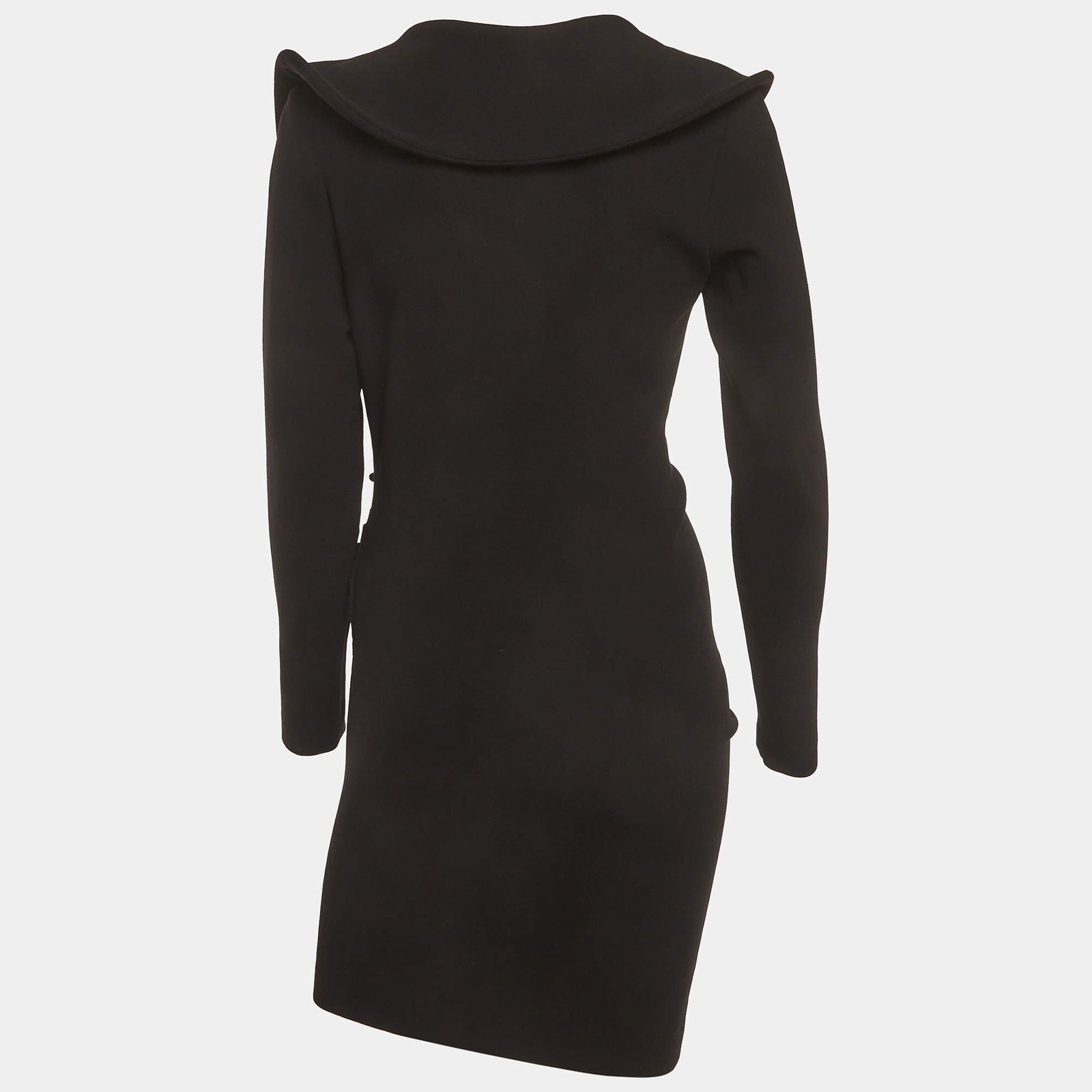 Magda Butrym Black Jersey Wrap Effect Ruched Mini Dress S