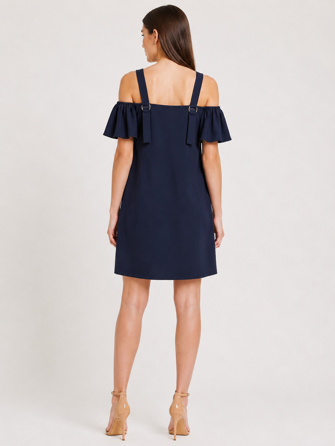 NWT Topshop Navy Cold Shoulder Ring Strap Shift Dress Women’s Size (US 2 / UK 6)