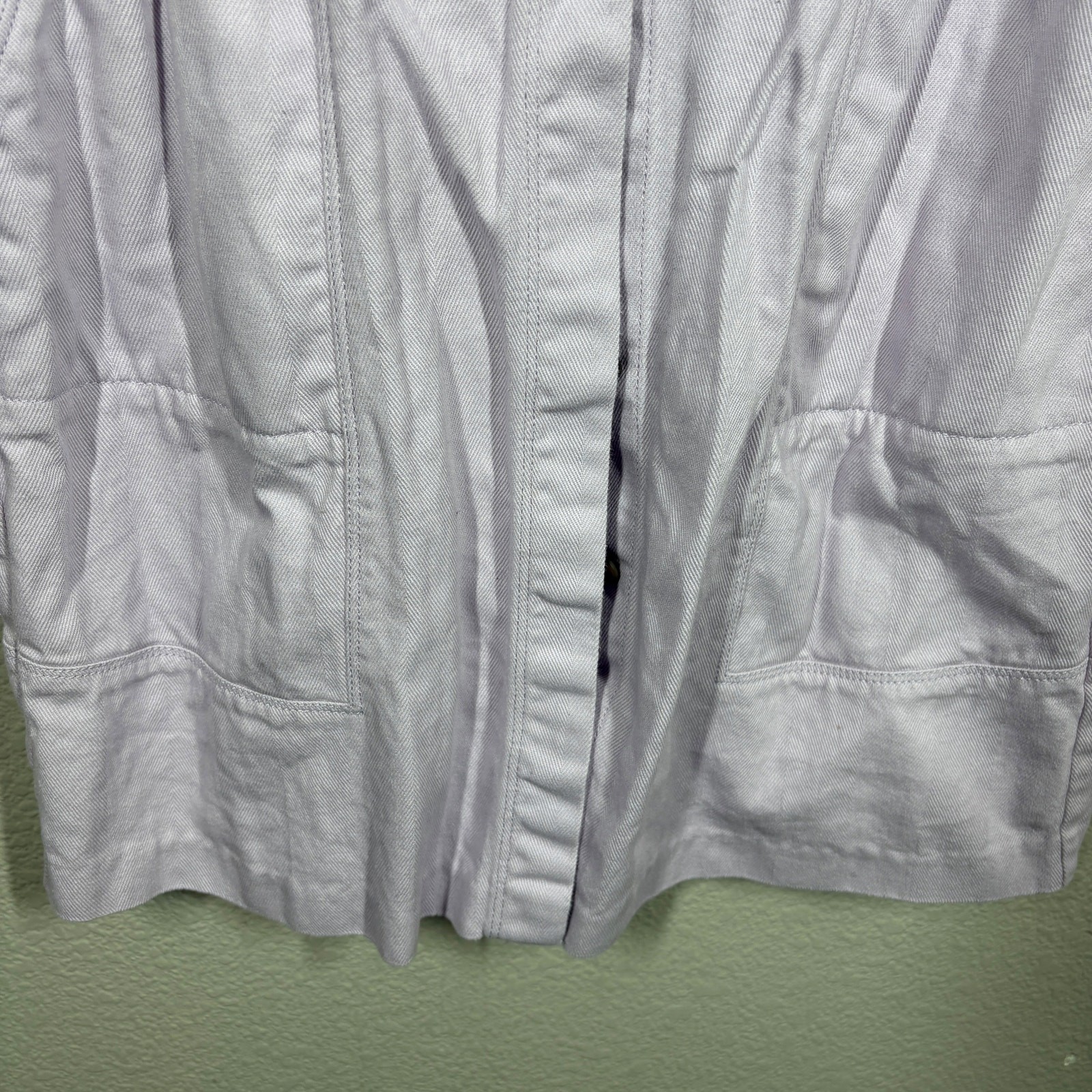 Madewell Size 6 Button Up Denim Shirt Dress Lavendar Purple Mini Belted Buckle