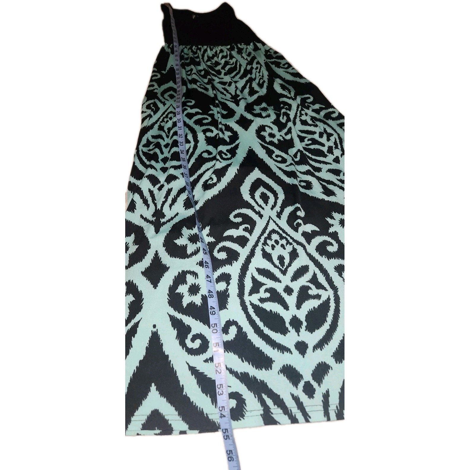 Long Summer Maxi Black And TEAL skirting Is Rayon Material Top Cotton Stretchy