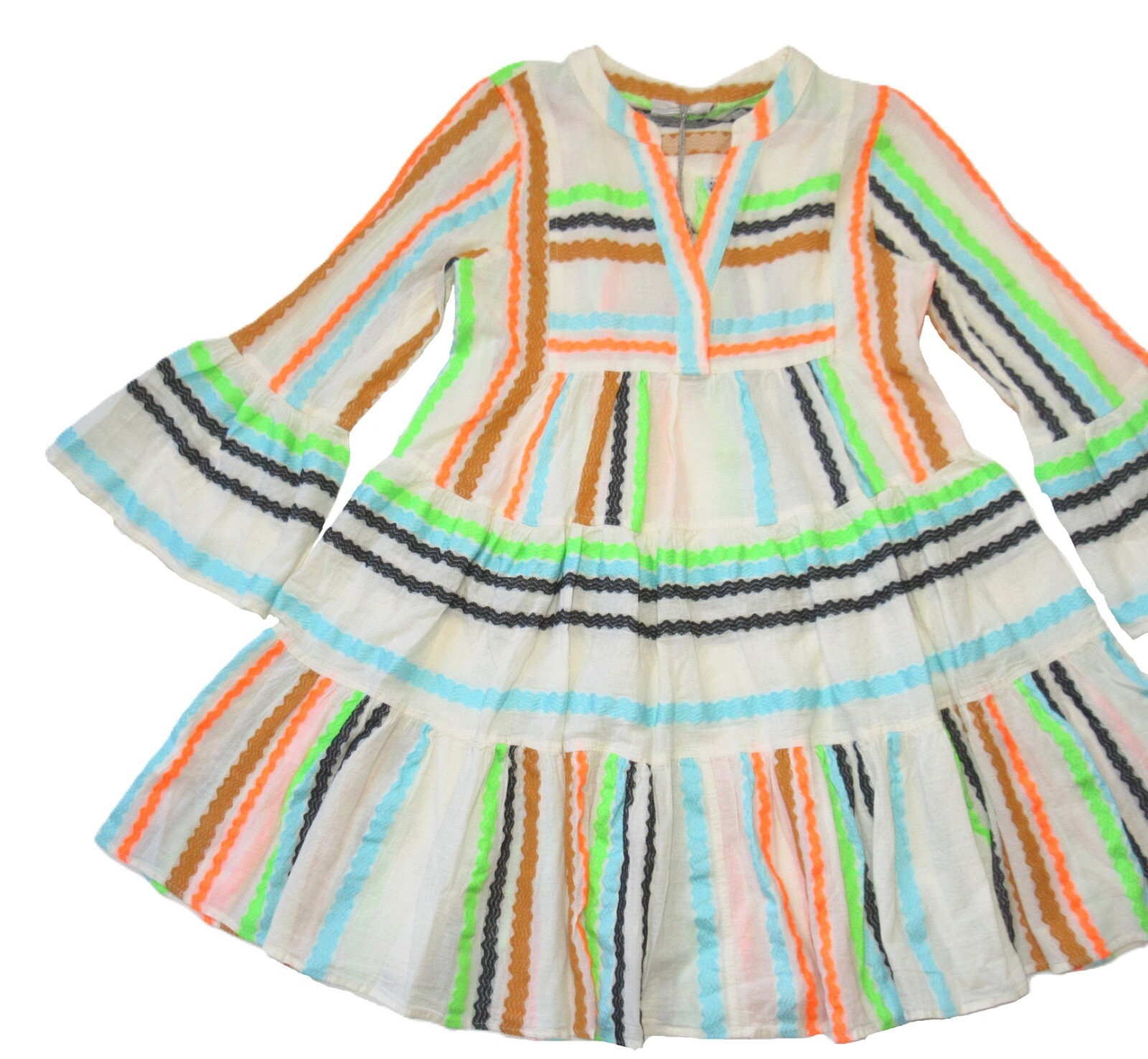 NWT Devotion Twins Ella Tunic in Off-White Color A-line Tiered Mini Dress XS