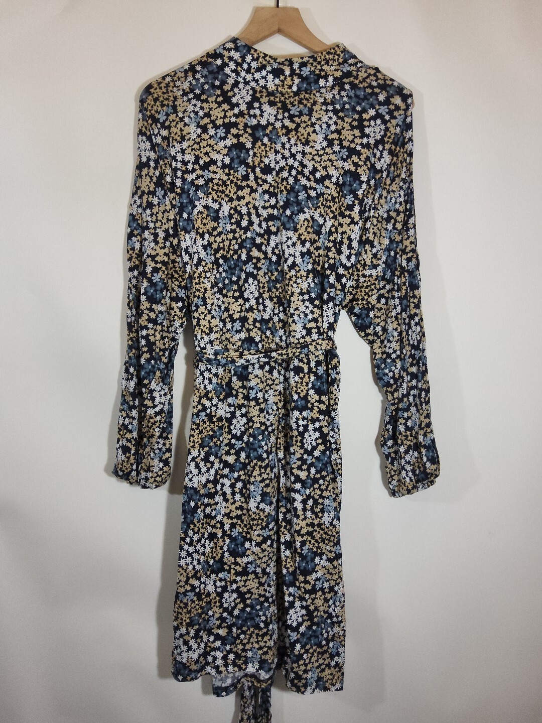 MICHAEL KORS Womens Navy Elastic Waist Tie Belt Dress Plus 3X