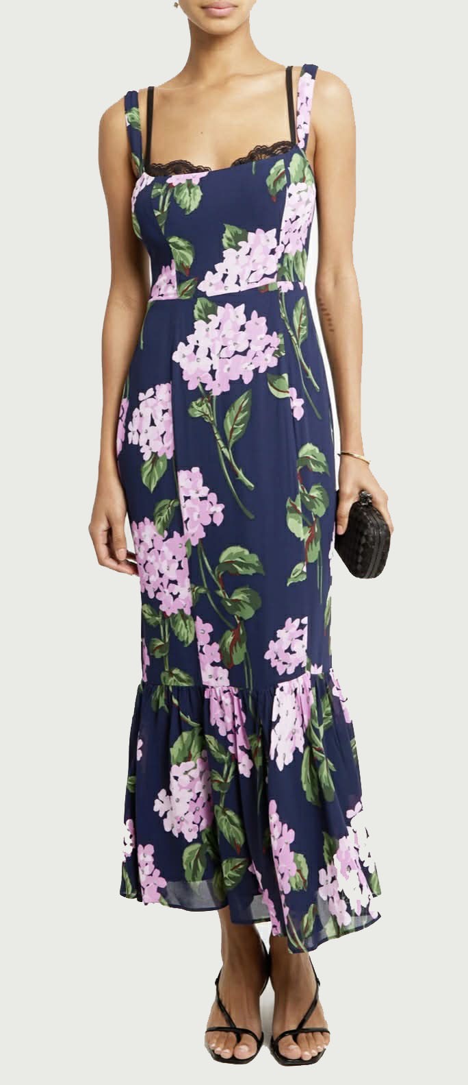 NWT OPT Sheath Dress sz. 4 Midi Floral Party Guest Women’s Dress Navy Blue Pink
