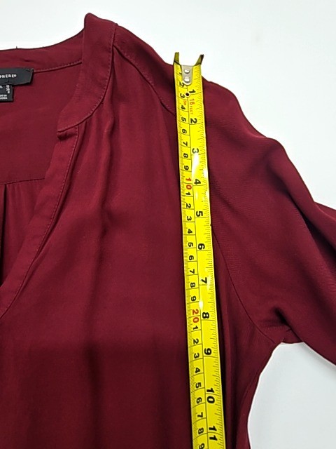 Atmosphere Women’s Burgundy V-Neck Shift Dress UK 10 Pullover Drawstring Tie