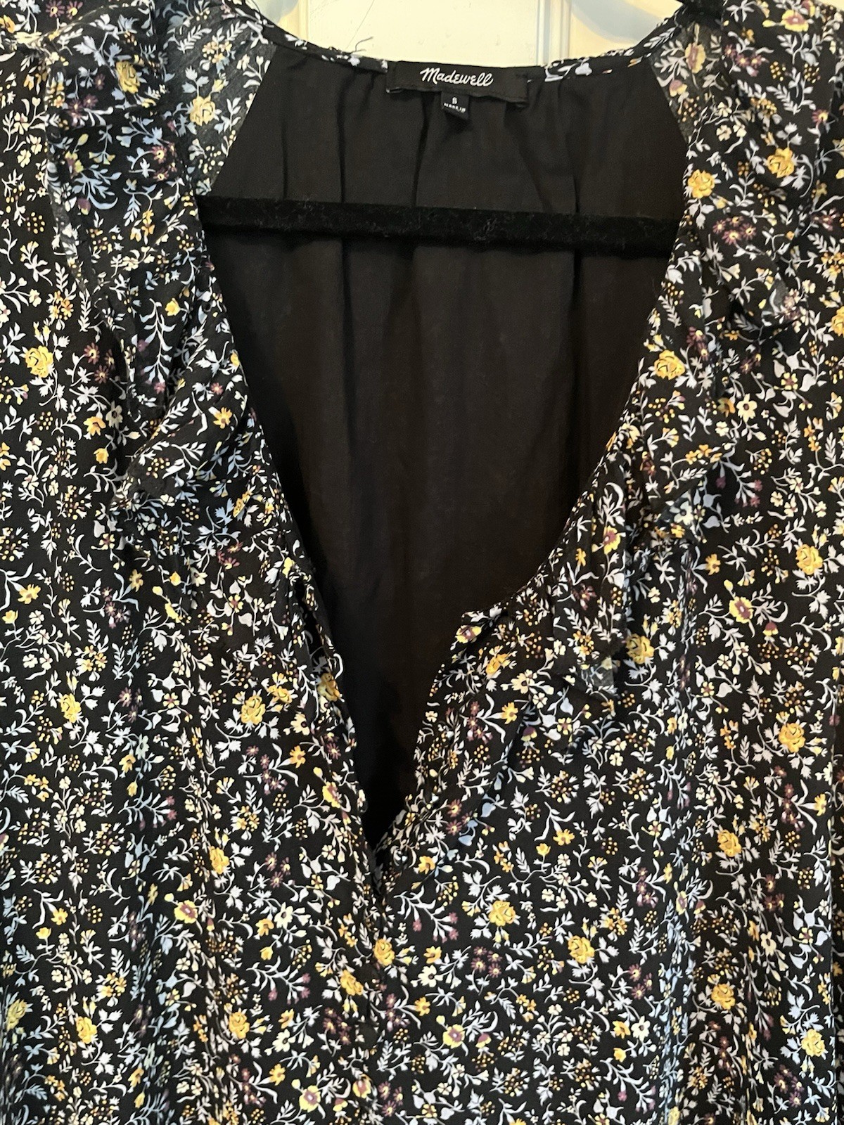 Madewell Ruffle Button-Front Trapeze Dress S Folkmagic Floral Style NA260