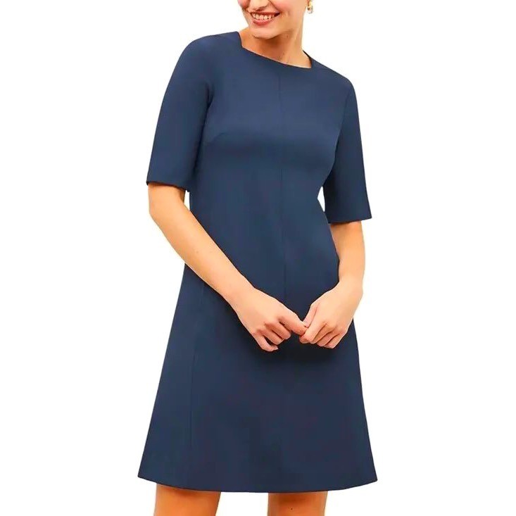 M.M. LaFleur Galaxy Blue Emily Tailored Career Fitted Business Mini Dress – 6
