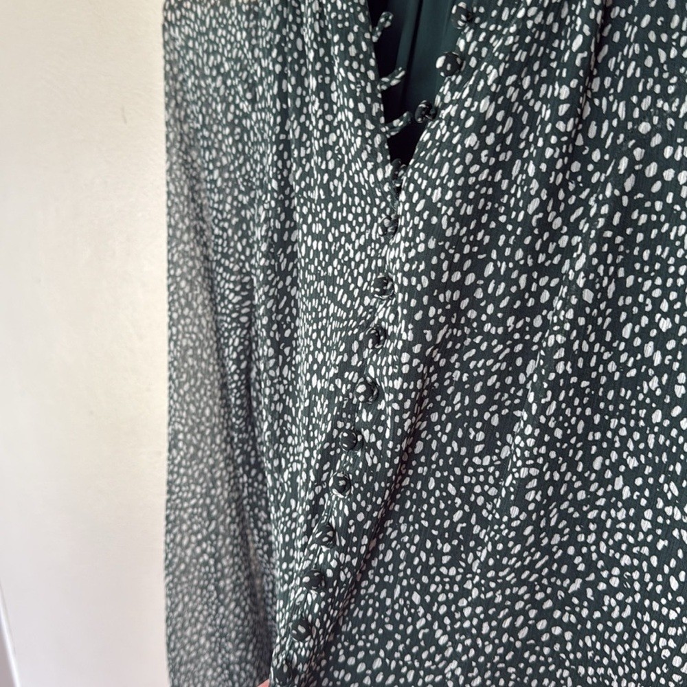 Joie green and White patterned Long Sleeve Dress medium