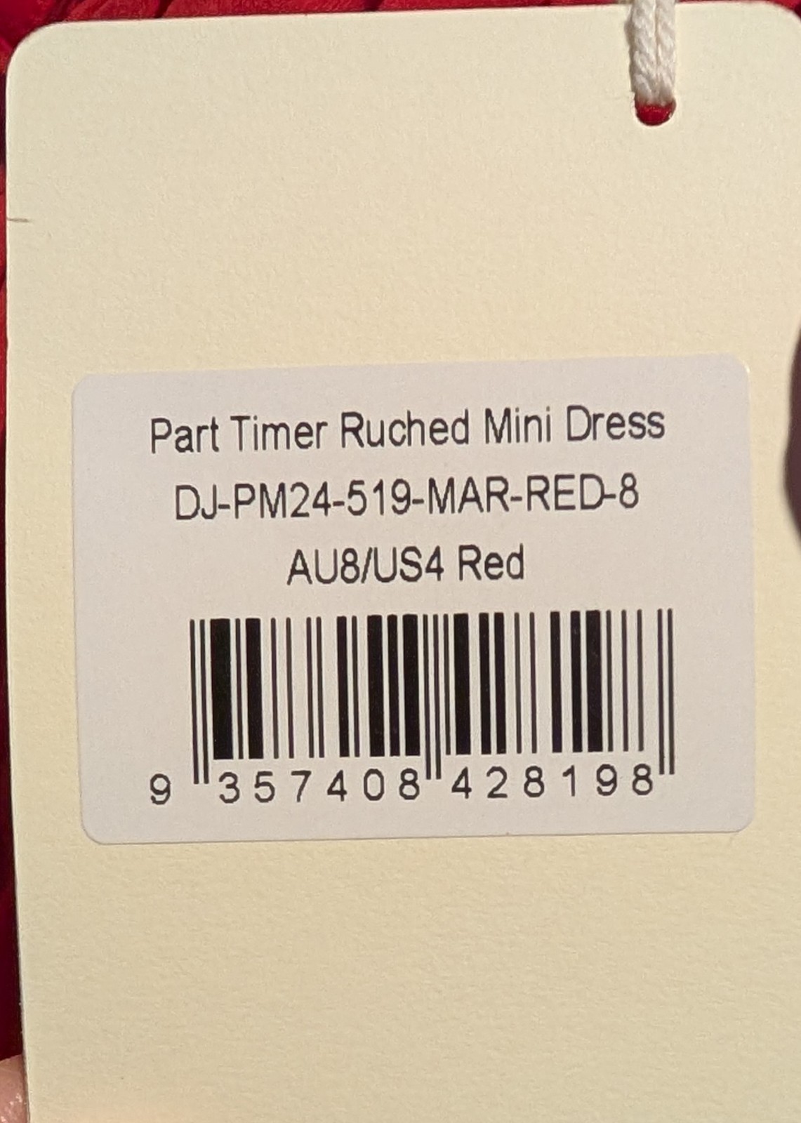 Peppermayo Exclusive – Part Timer Ruched Mini Dress – Red – Size US 4 – NWT