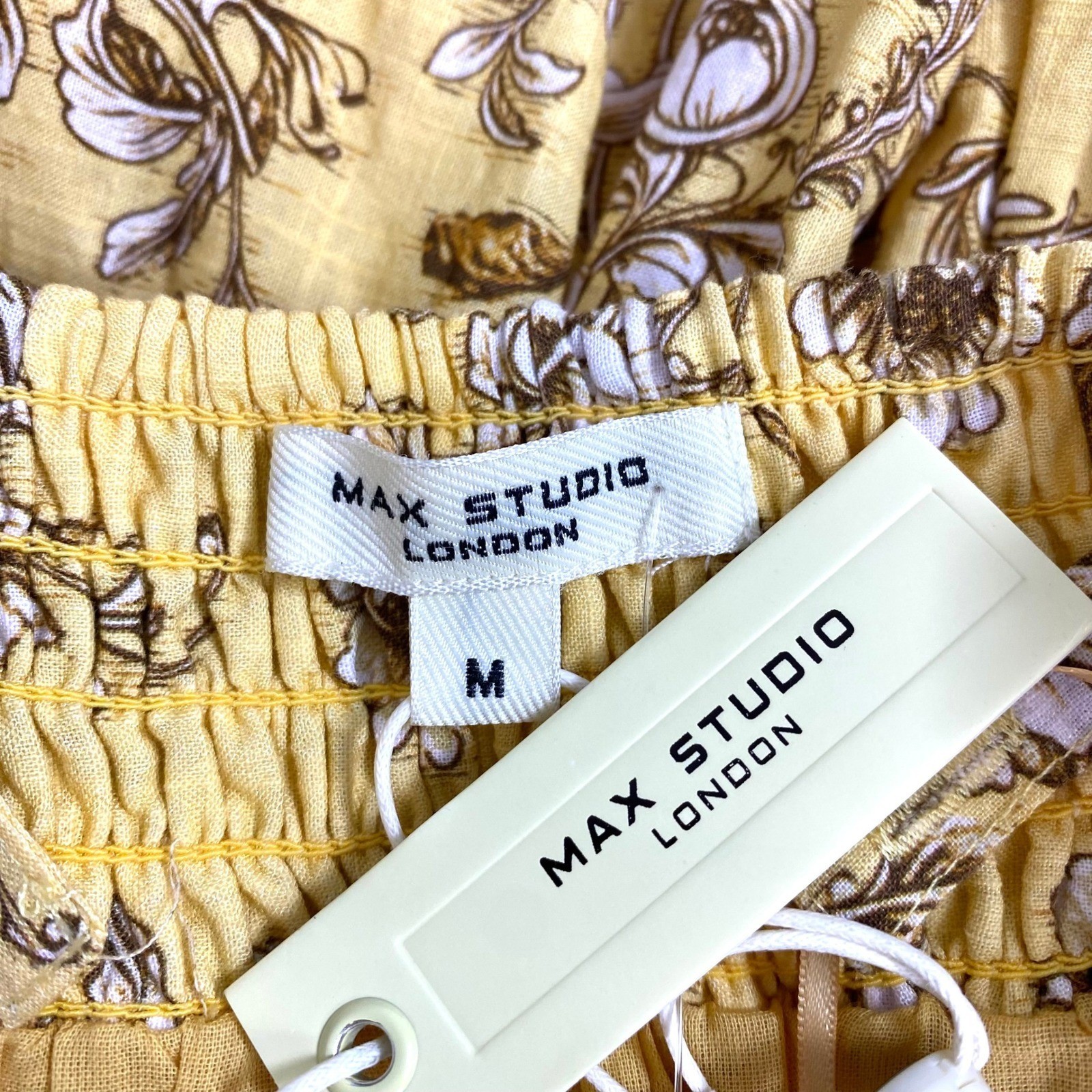 Anthropologie Max Studio $198 Medium Maxi Dress Butter Yellow Cottage Coquette M