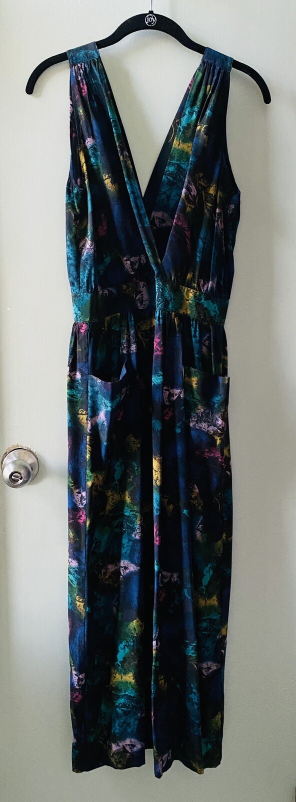 NO 6 STORE Back Button Silk V-neck Pocket Dress SIZE SMALL~ US 4 $525