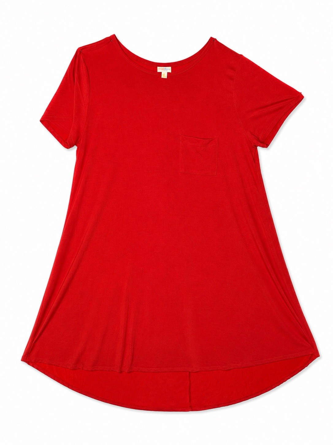 LuLaRoe Carly Dress Women’s 3XL Red Swing T-Shirt Dress Short Sleeve Pocket