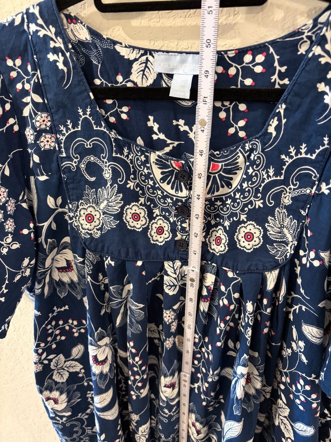 Only Necessities Women’s Plus Size Bib-Front Short Sleeve Floral Lounger Dress