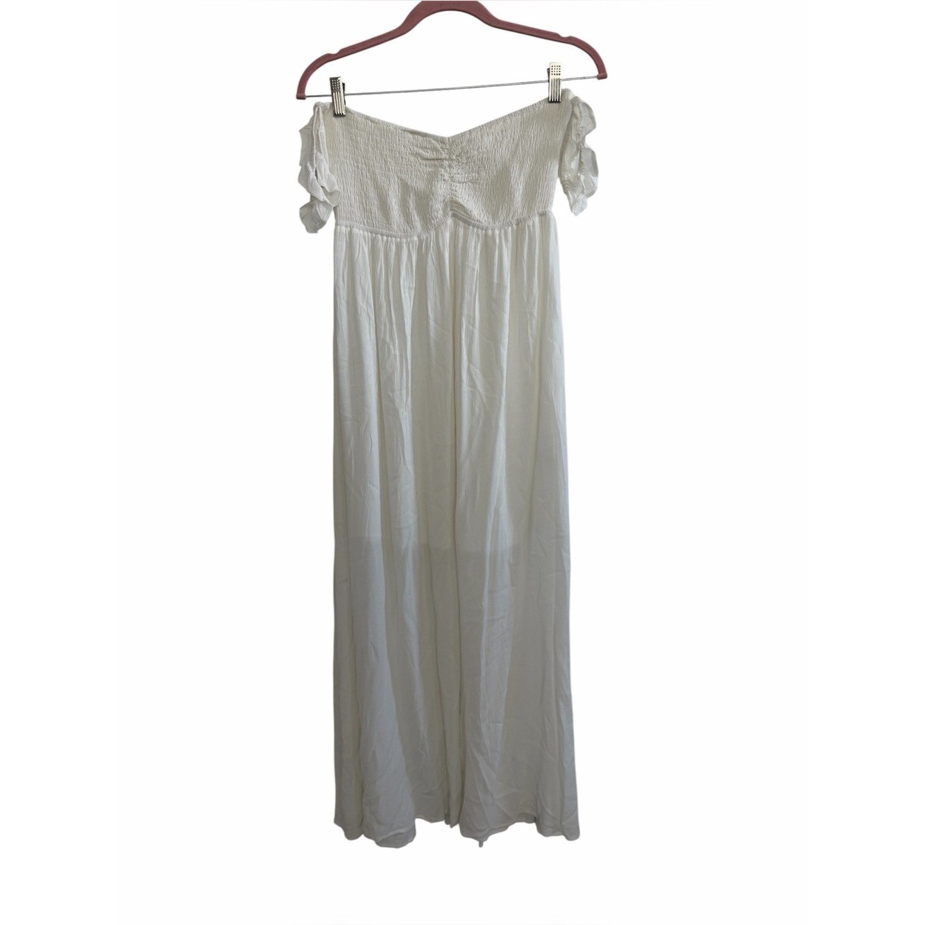Promesa White Off Shoulder Maxi Dress