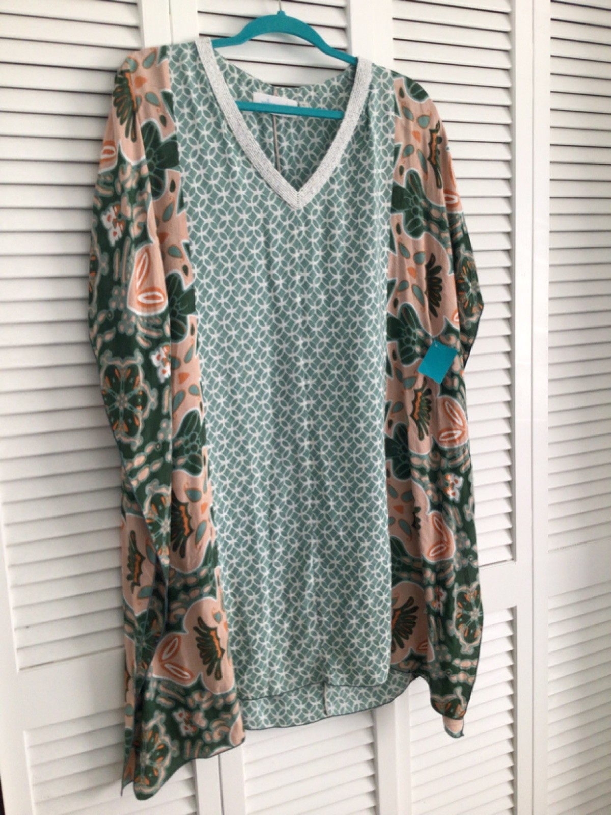 Walker&Wade turquoise short tunic dress size L