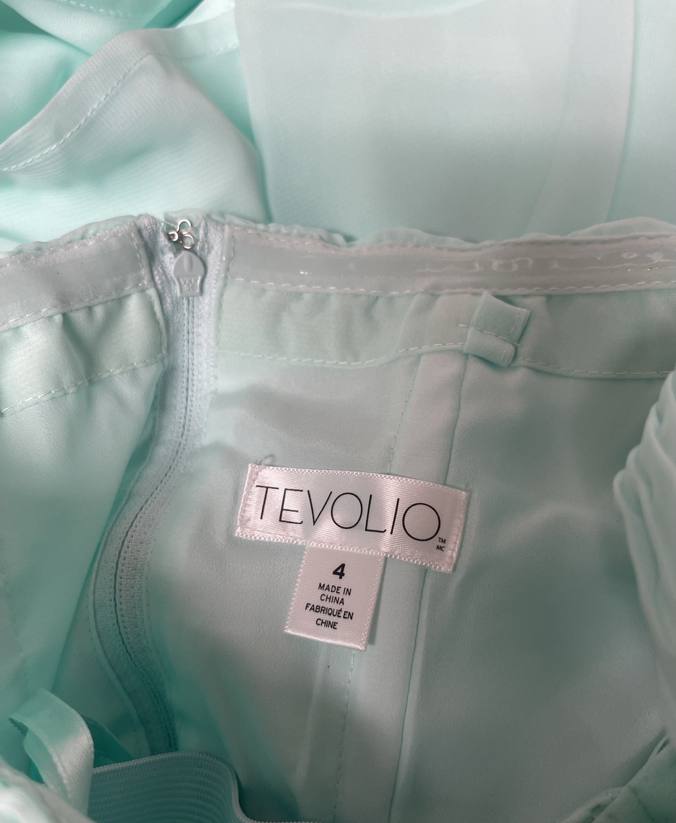 Tevolio Mint Green Solid Chiffon Strapless Sweetheart Mini Dress Lined 4
