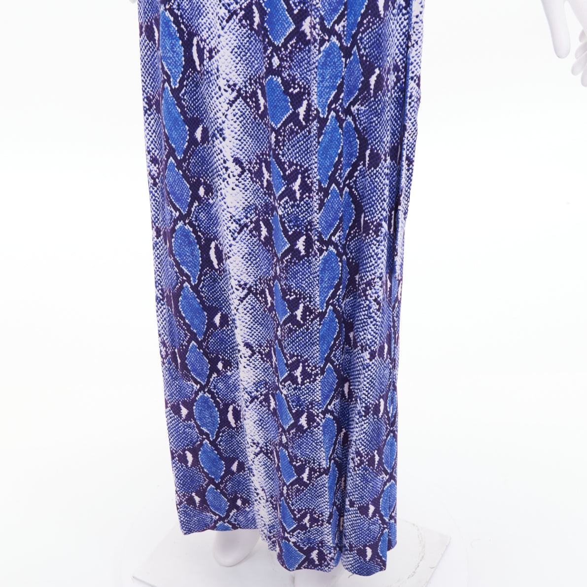 DIANE VON FURSTENBERG Abigail blue python snake print silk jersey dress US2 S