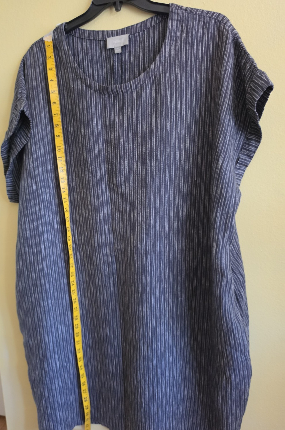 Ryllace Plus 3XL linen black stripe dress