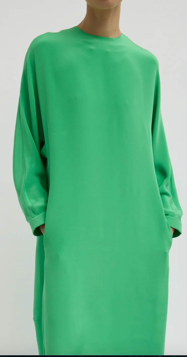 TIBI | Resort Collection 2026 | 4-Ply Silk Long Sleeve Cocoon Dress