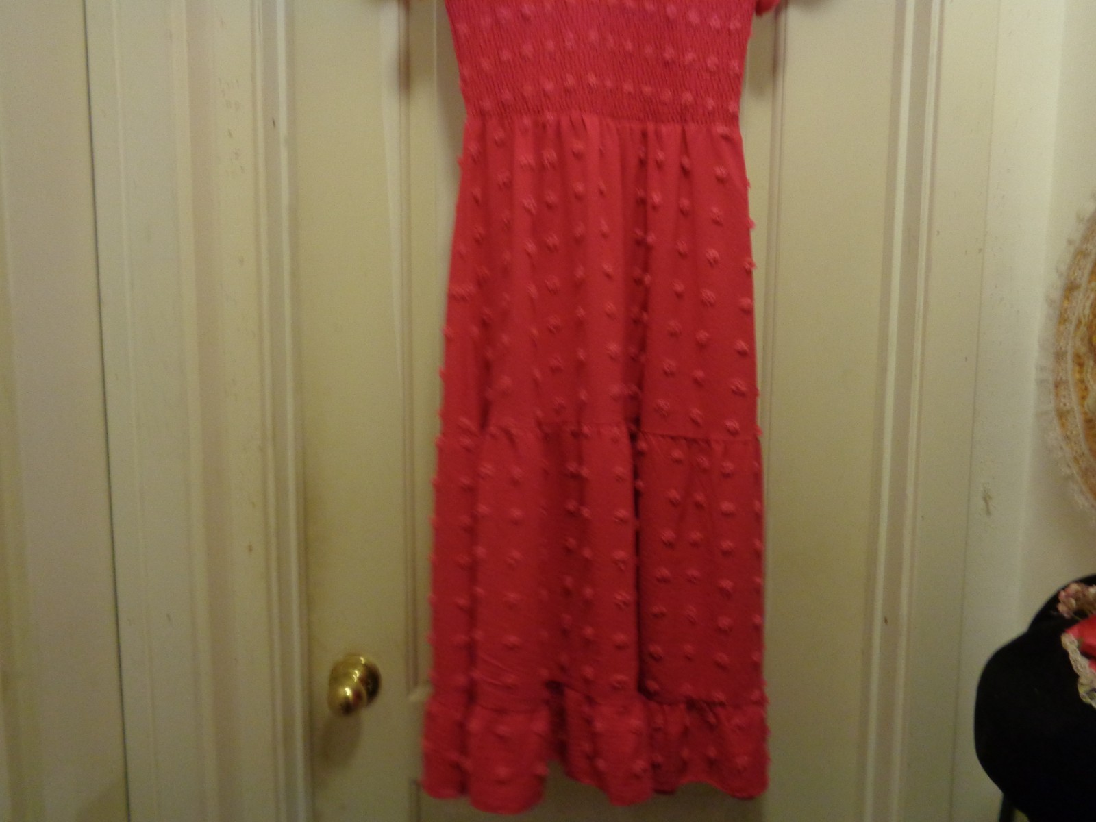 Hot Pink Textures Nubby Romantic Ruffles Midi Dress By Fashion S