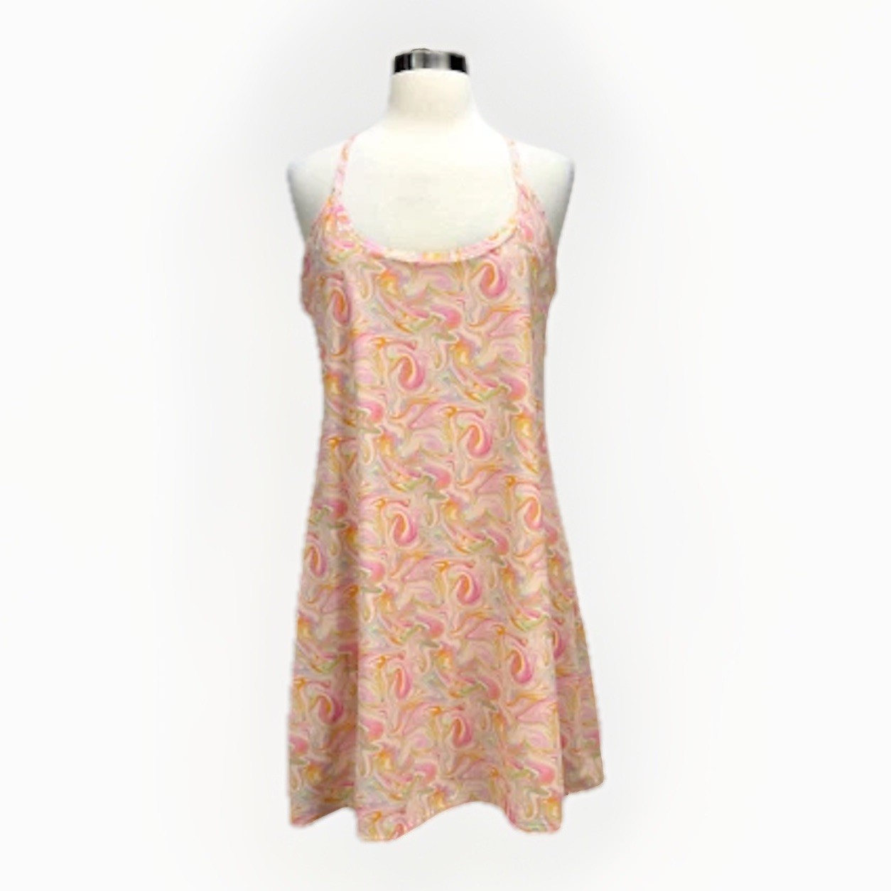 Outdoor Voices Active Dress With Shorts 2X Pink Marble Swirl Pickleball Tennis