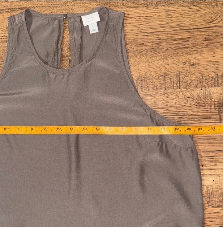 A New Day L Brown Solid Maxi Dress Long Round Neck Sleeveless Hook & Eye