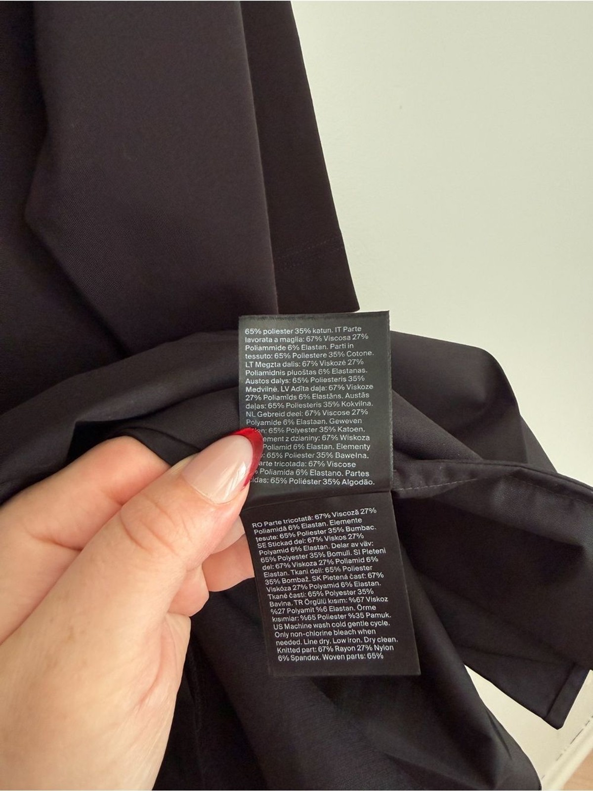 COS Black Mixed Media Pleated Hem Shift Dress Size Large