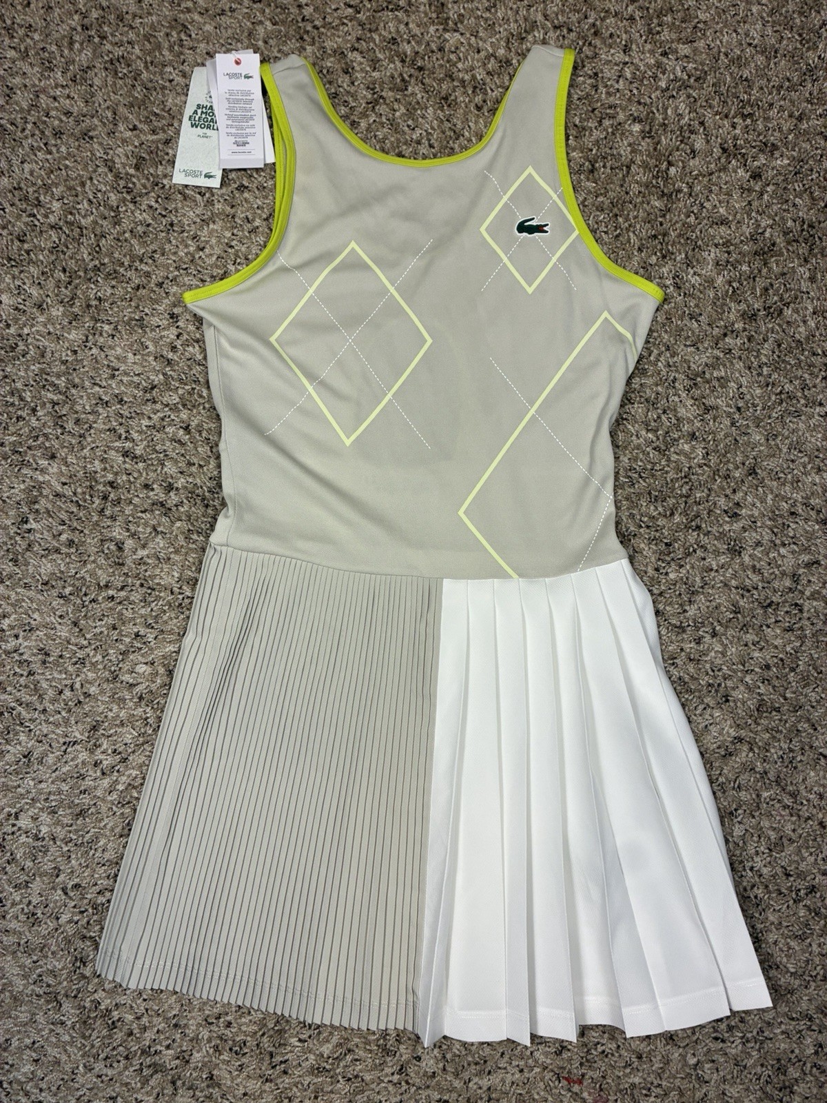 NWTs Lacoste Ultra Dry Tennis Sports Dress Color Block Embroidered Logo Sz 4