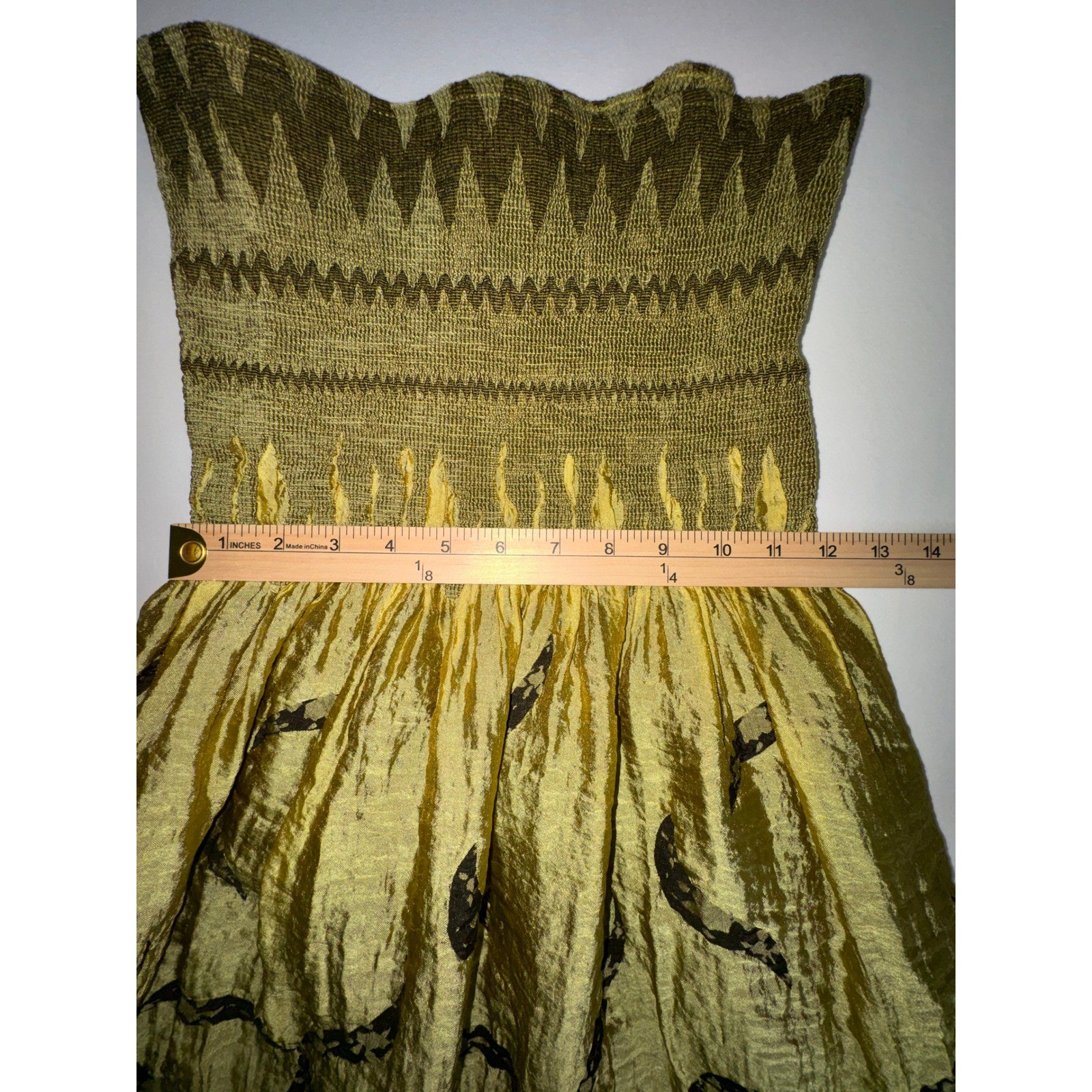 Lapis Womens One Size Strapless Smocked Pull On Midi Dress Boho Festival Tribal
