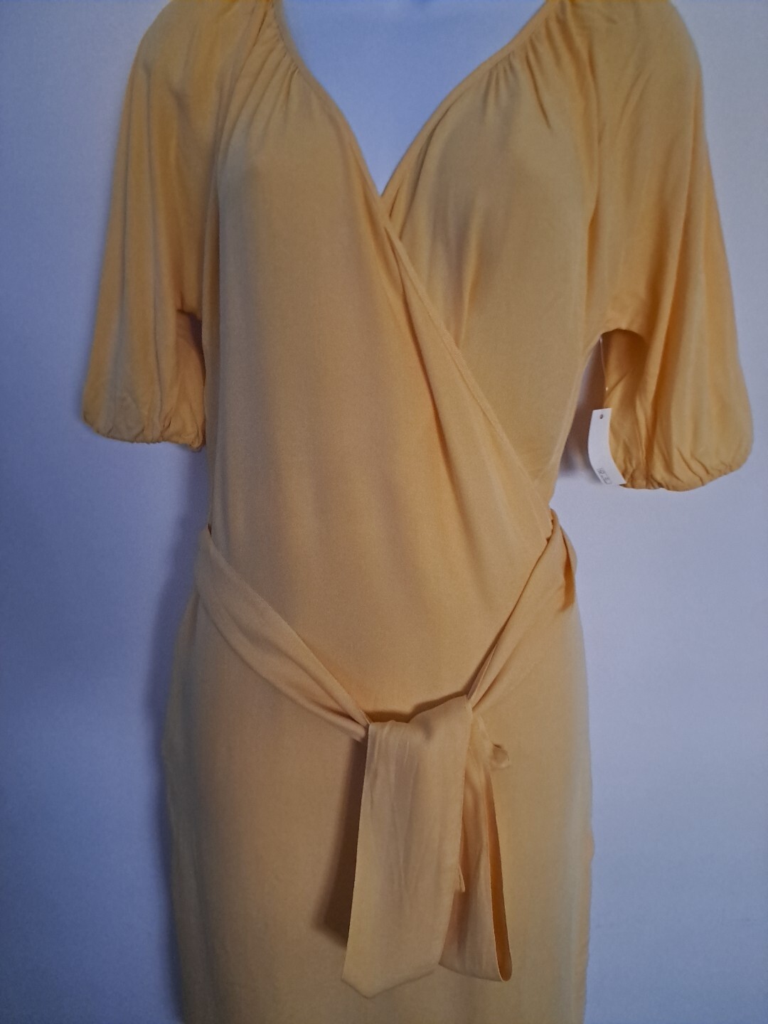 Goodthreads Women’s Mindi Wrap Fluid Twill Dress Light Yellow Size Small