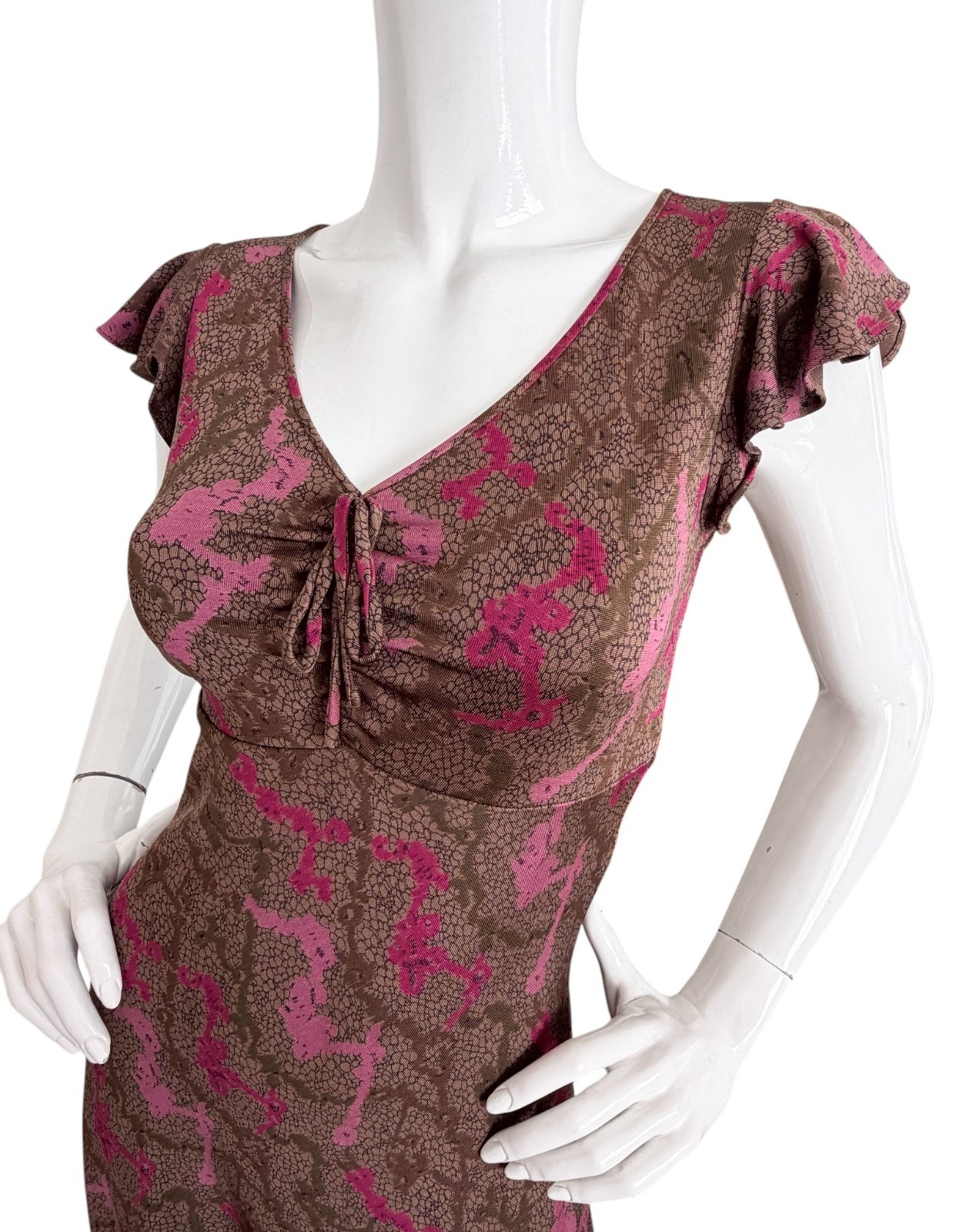 DVF Diane von Furstenberg Y2K 90s Vintage Dress Silk Jersey Flutter Whimsigoth 2