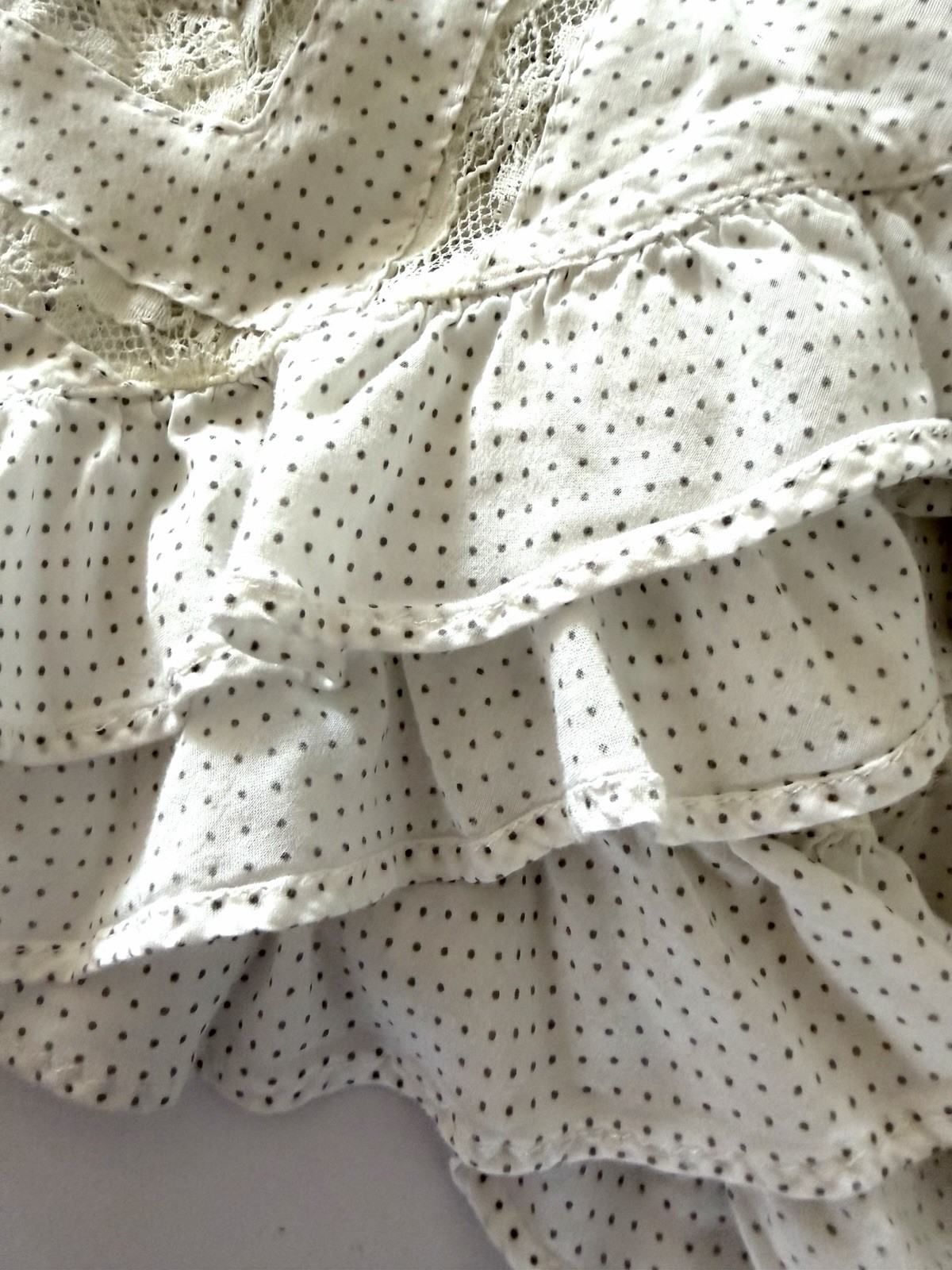 Intimately Free People XS Voile & Lace Polka Dot Sleeveless Slip Trapeze Dress