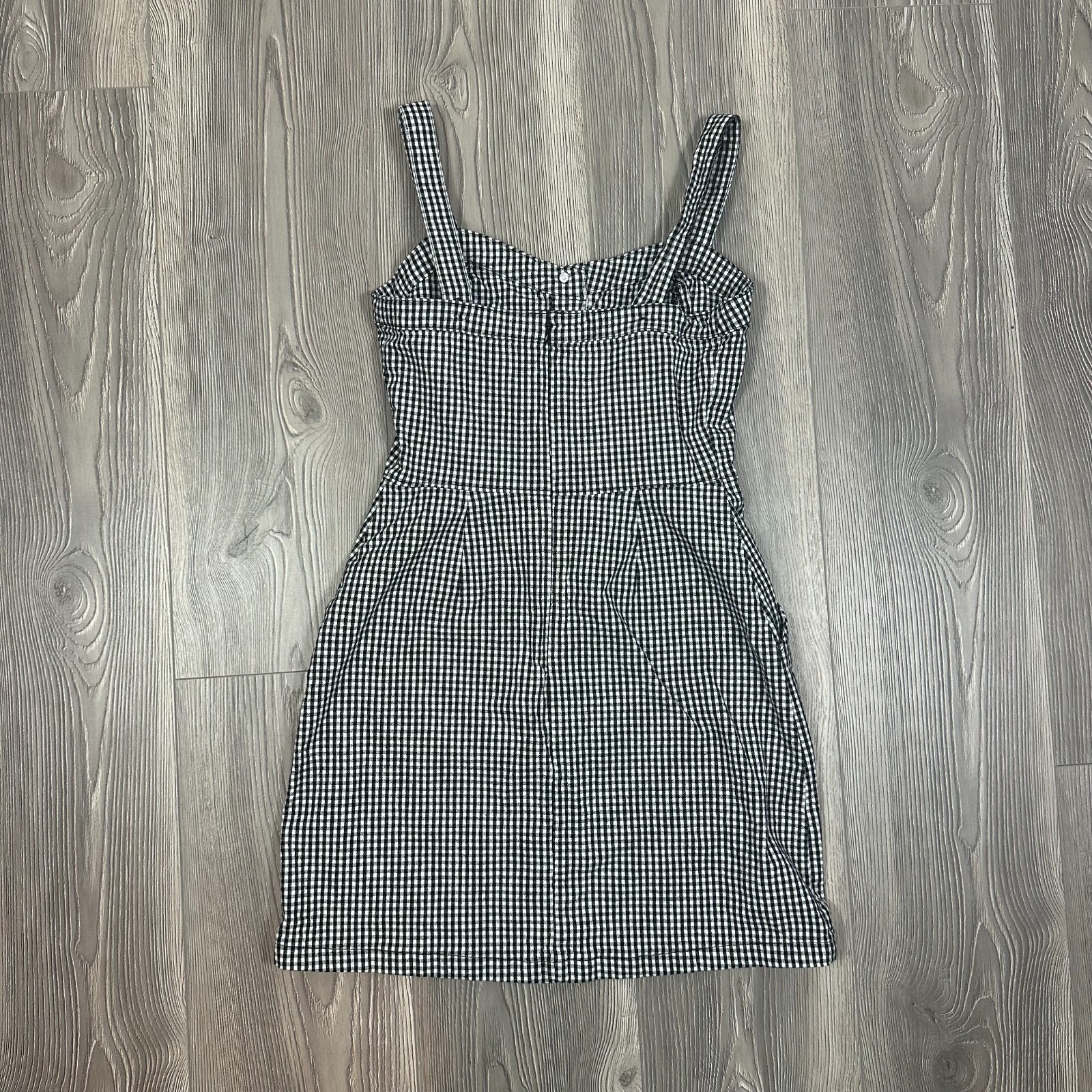 Hollister Black White Gingham Mini Dress Size S Summer Picnic Cottagecore