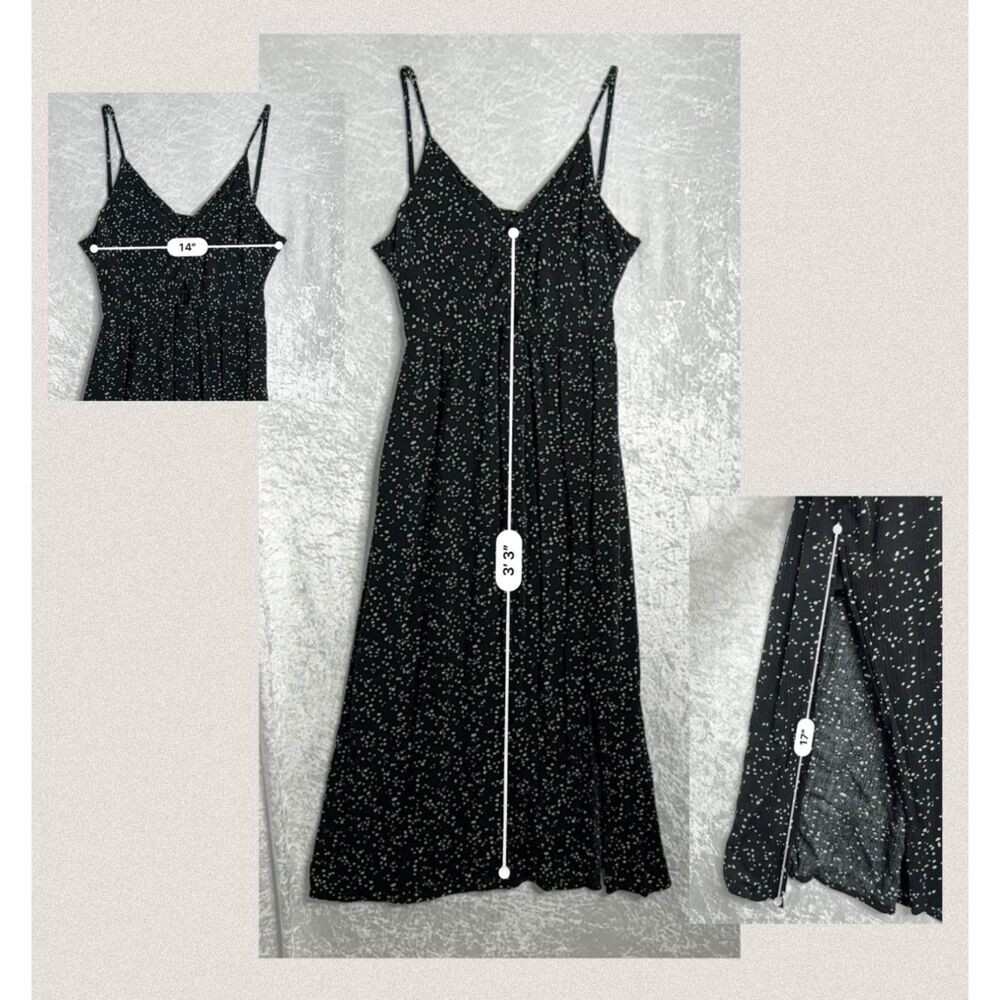 Black & White Spaghetti Strap Summer Dress with Triangle Cutout Size Large