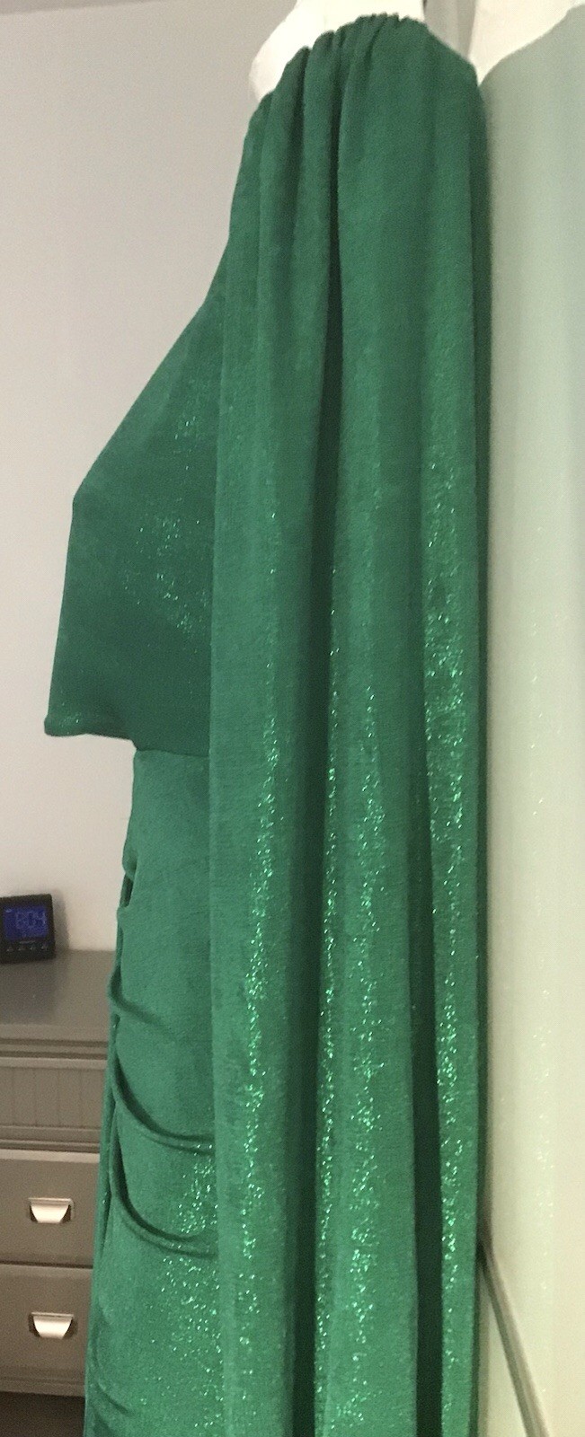 NADINE MERABI ONE SHOULDER MINI DRESS WITH FRINGE DITAIL NIKKI GREEN DRESS S/M