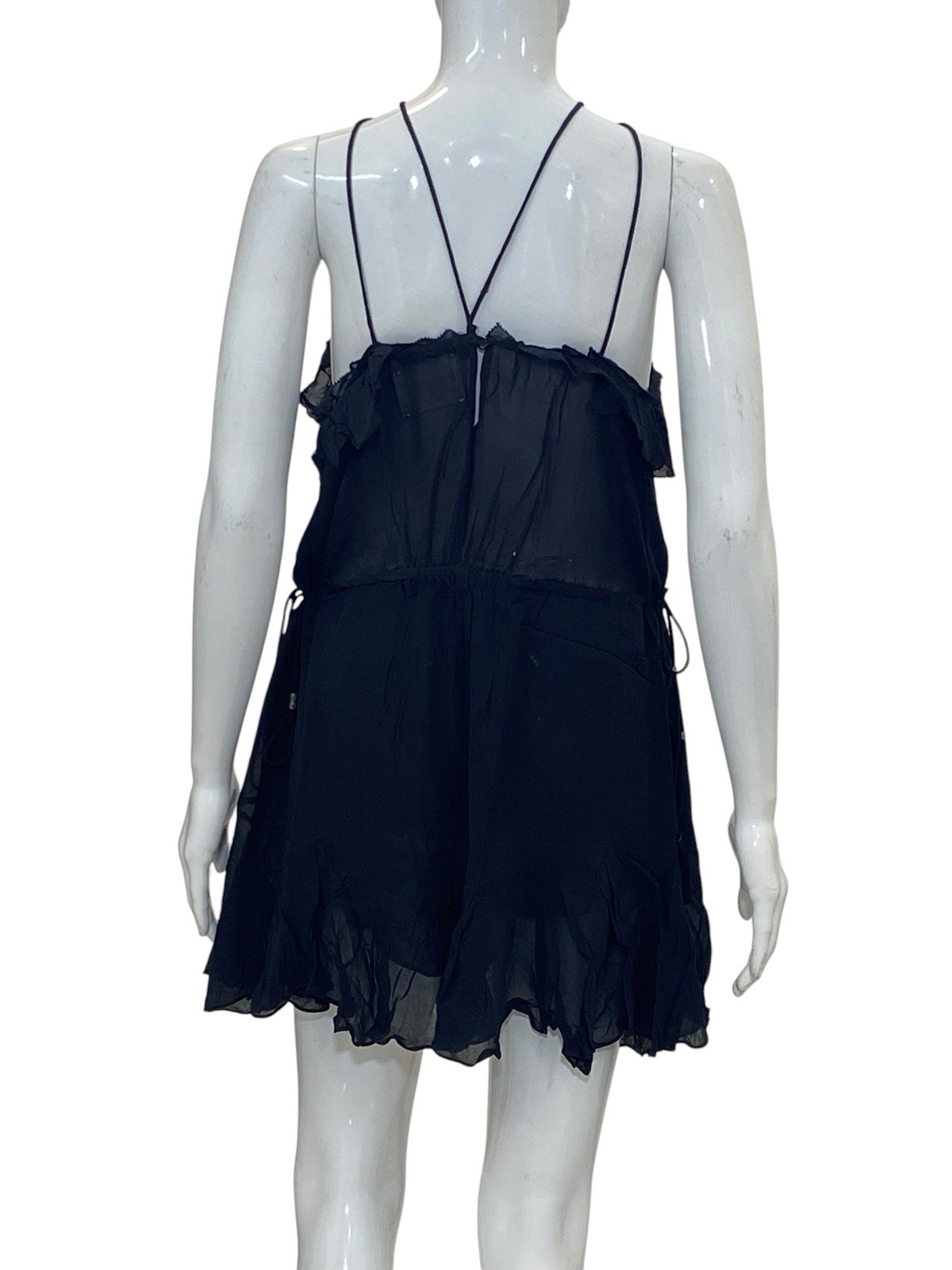 Isabel Marant Etoile Betty Vintage Spaghetti Strap Ruffle Short Mini Dress S 36