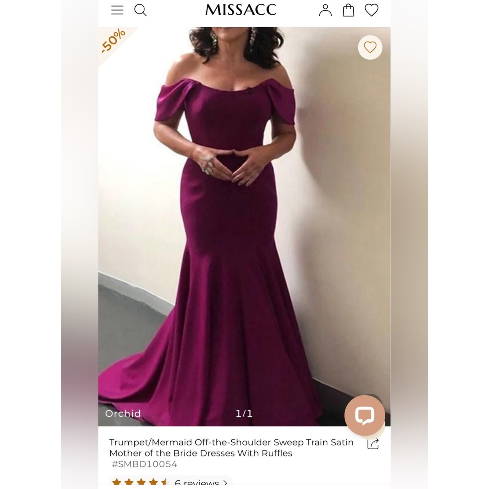 Missacc Orchid One-Shoulder Trumpet Satin Gown