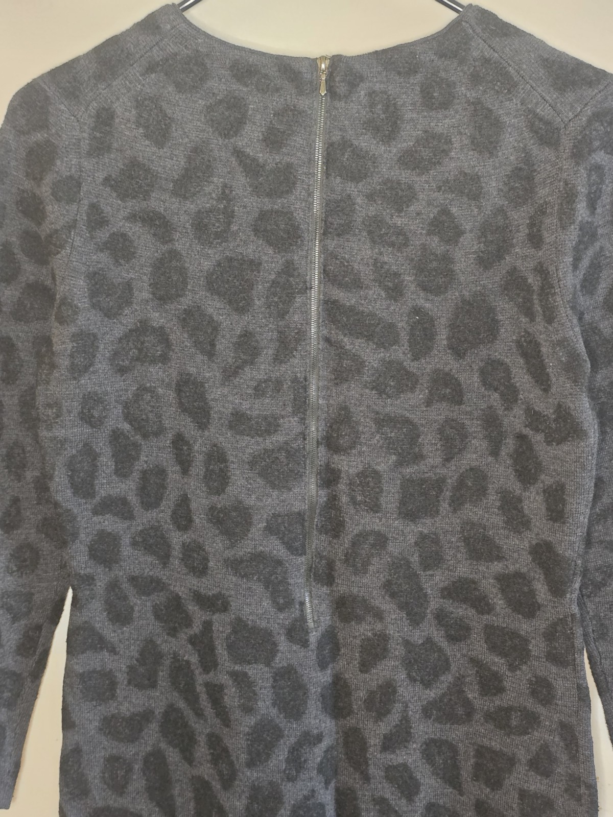 3.1 Phillip Lim Leopard Wool Sheath Dress Women’s Medium Black Gray Designer