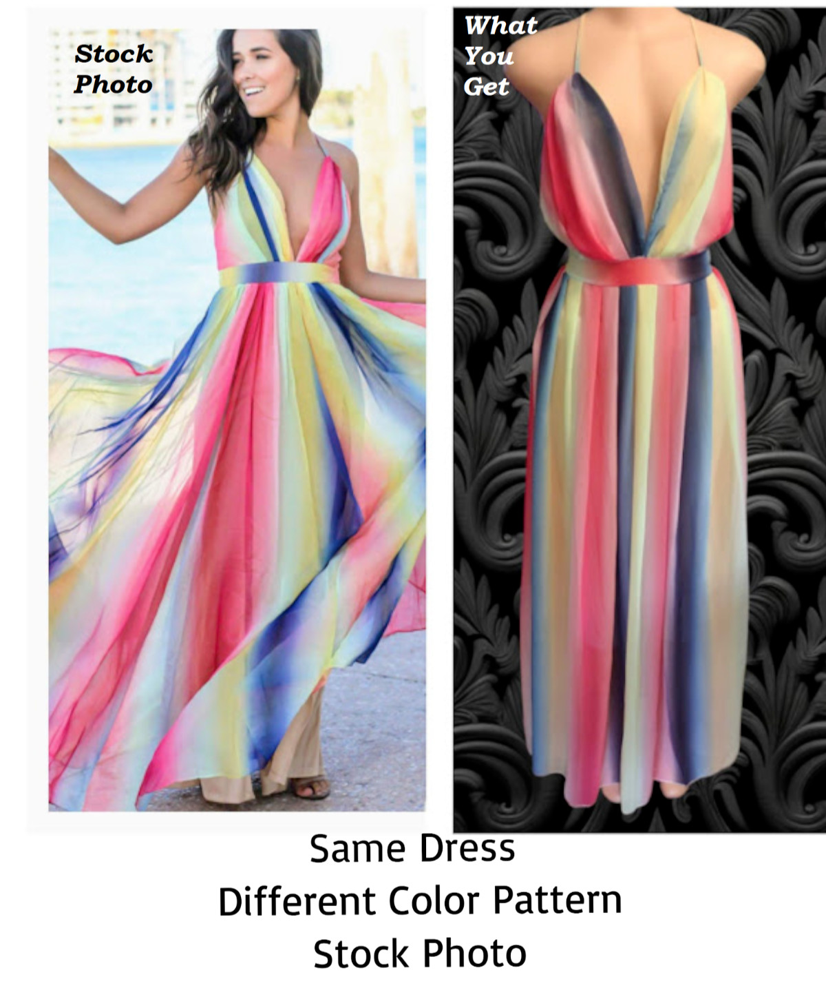 Sexy Flowing Maxi SunDress Halter Back Long Casual Boho Beach Cocktail Dress L