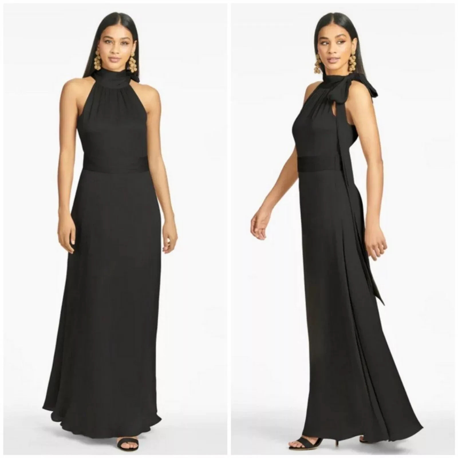 Sachin & Babi Black Kayla Halter Gown Size 2 $285