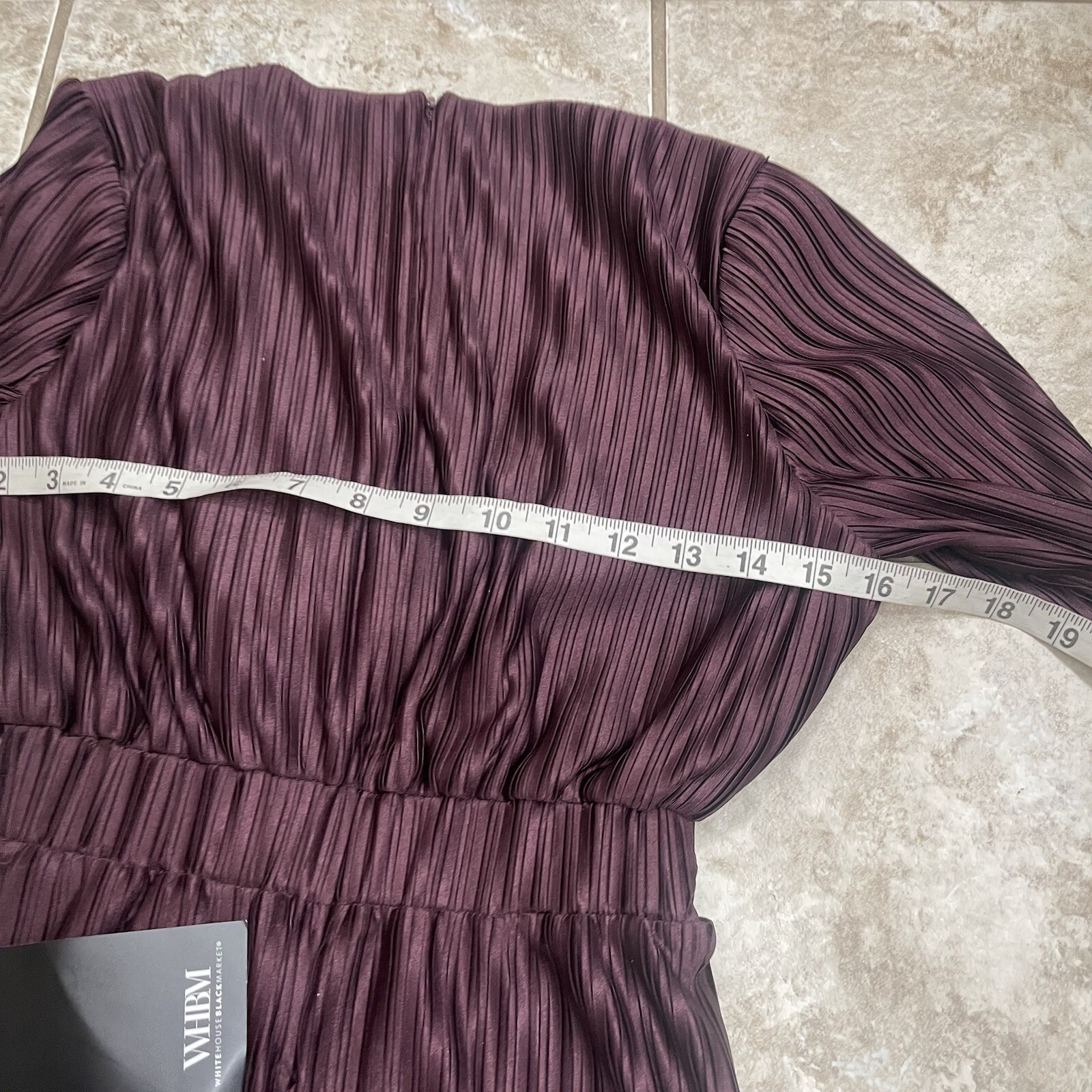 NWT WHBM Size OP Burgundy Pleated Cutout Maxi Dress w. Chain Orig Price $250