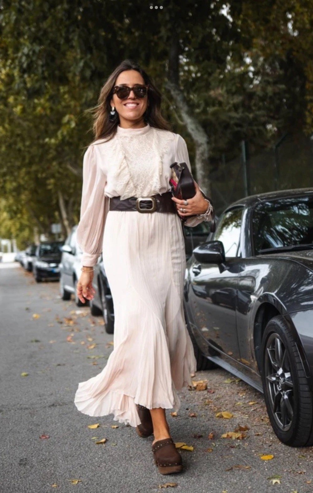 ZARA NEW WOMAN BELTED LACE MIDI DRESS RUFFLE MID ECRU Size L ReF: 5029/198/715