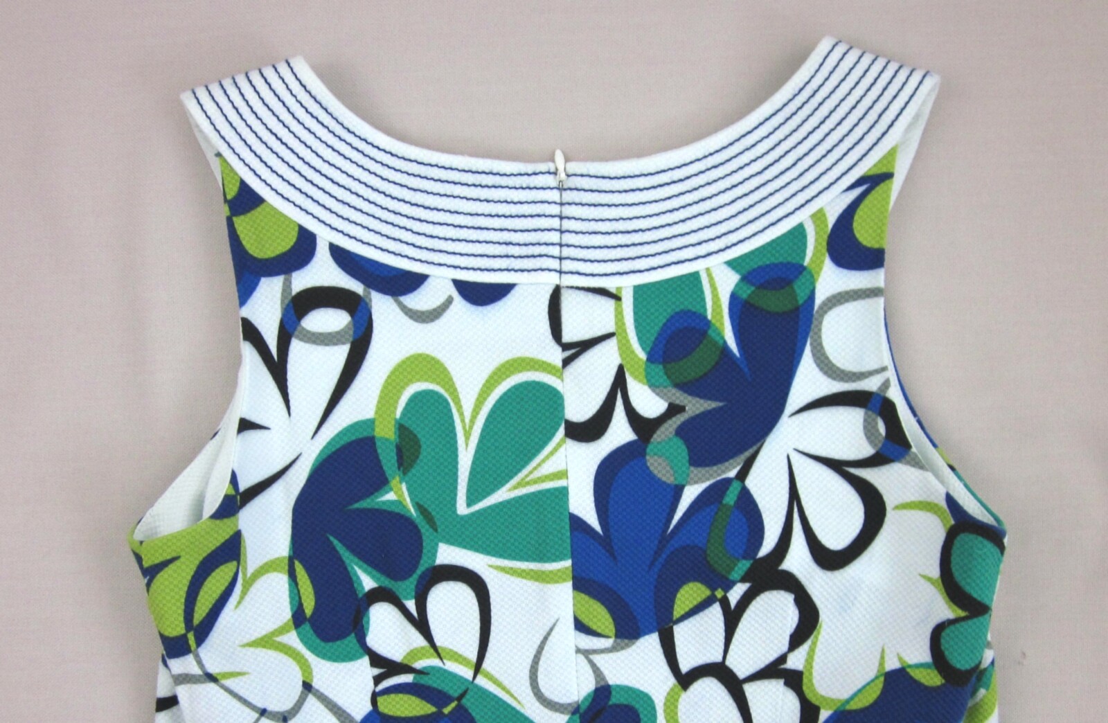 Peter Nygard Collection Flower Power Birdseye Sleeveless Stretch Cotton Dress 4