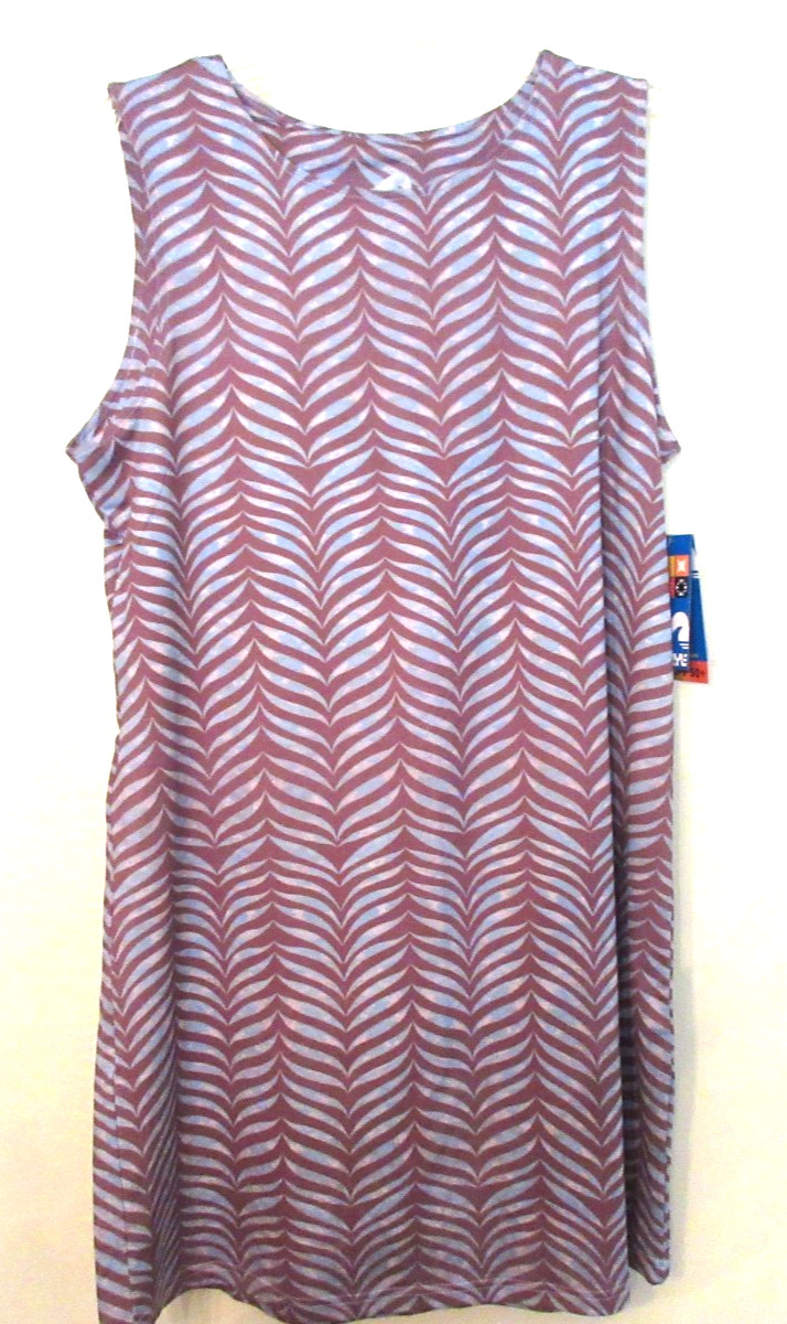 SURF STYLE Sz XL Blue Tan Pink Abstract Design UPF 50 Sun Protection Tank Dress