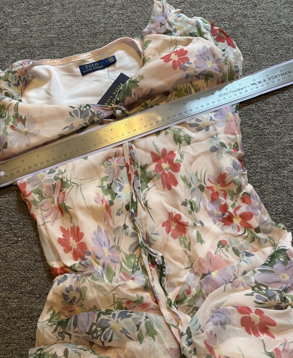 Polo Ralph Lauren Size 4 Floral Flutter Sleeve Midi Dress NWT