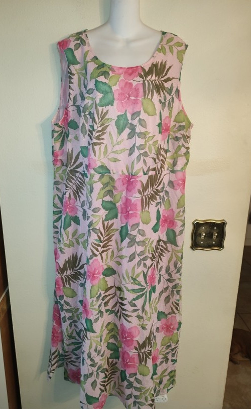 Set 2 pcs KSL Division Of Karin Stevens Pink Floral Dress with Jacket Size 24W