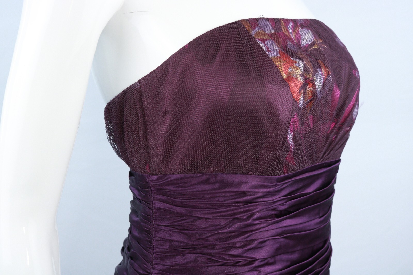 MONSOON Purple Flowers Double Layer Dress Party Evening Size EU 40 UK 12 Poly